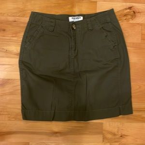 Military green cargo skirt